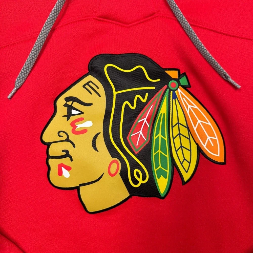 Chicago Blackhawks NHL Hoodie Sweater Jersey Style Red by Adidas Men's Size‎ S
